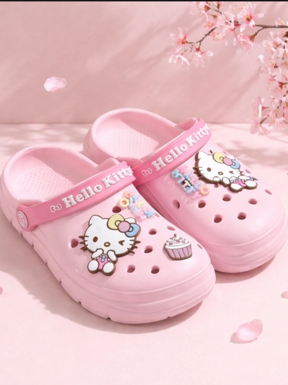 Hello Kitty Kids' Pink Slip-On Clogs